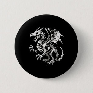 Chapa Redonda De 5 Cm Dragon Skeleton Halloween Fantasy Niños Chicas