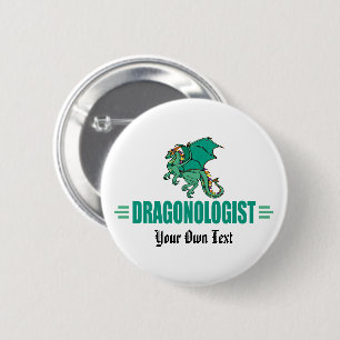 Chapa Redonda De 5 Cm Dragón Verde Humorístico Personalizado