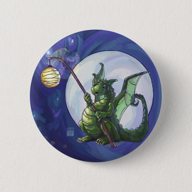 Chapa Redonda De 5 Cm Dragon Watch Art (Anverso)