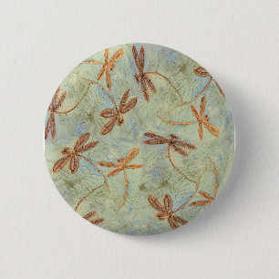 Chapa Redonda De 5 Cm Dragonfly baila oro