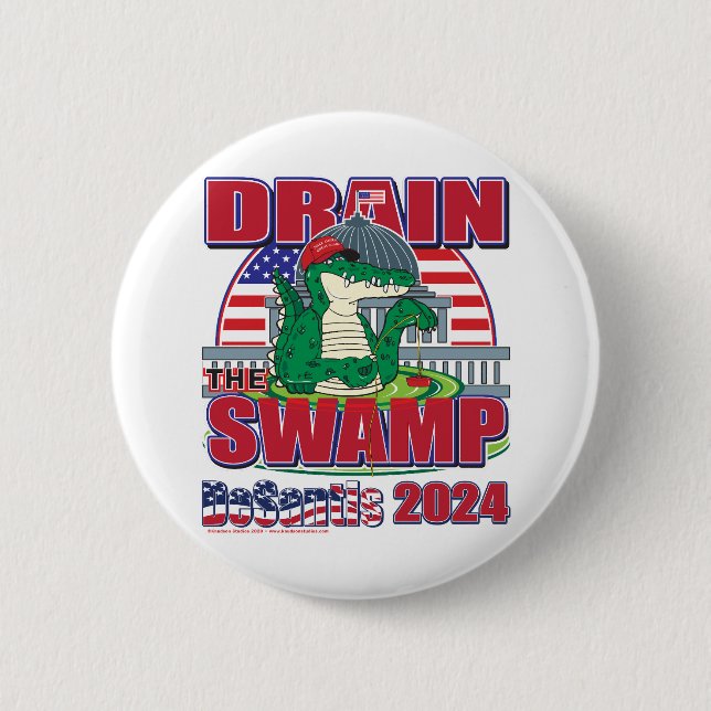 Chapa Redonda De 5 Cm Drain-The-Swamp-DeSantis-2024 (Anverso)
