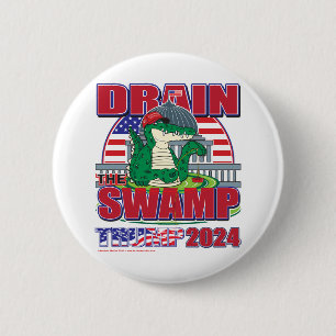 Chapa Redonda De 5 Cm Drain-The-Swamp-Trump-2024