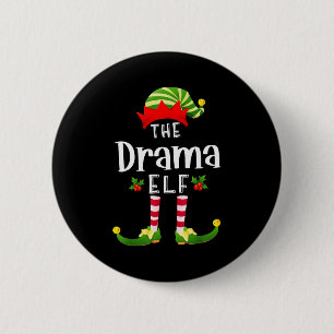 Chapa Redonda De 5 Cm Dramático Elfo de Navidad Pijama Igual Partido de
