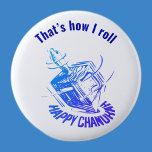 Chapa Redonda De 5 Cm Dreidel Así es como yo hago rodar<br><div class="desc">Así es como rollo en Hanukkah</div>