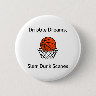 Chapa Redonda De 5 Cm Dribble Dreams, Escenas de Mate de Baloncesto