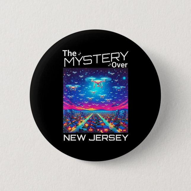 Chapa Redonda De 5 Cm Drones New Jersey The Mystery Over New Jersey Funn (Anverso)