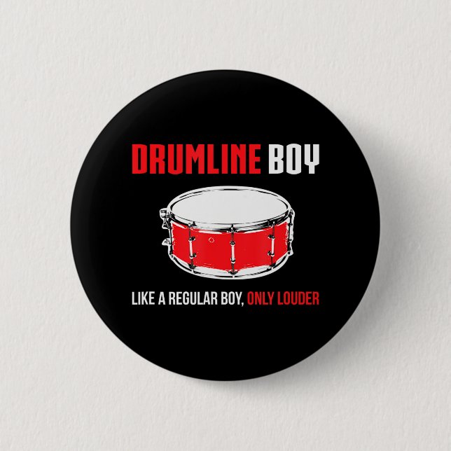 Chapa Redonda De 5 Cm Drum Boy divertido banda de marchas ricas (Anverso)