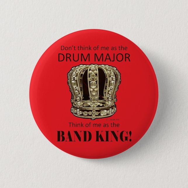 Chapa Redonda De 5 Cm Drum Major King (Anverso)