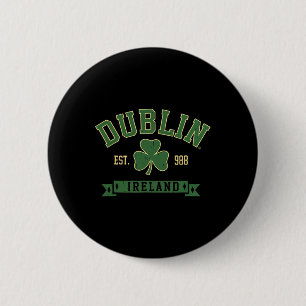 Chapa Redonda De 5 Cm Dublín Irlanda Trébol Hoja Trébol Día de San Patri
