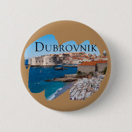 Chapa Redonda De 5 Cm Dubrovnik: Vistas a la playa y al casco antiguo