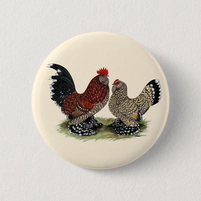 Chapa Redonda De 5 Cm D'Uccle Bantams: Mille Fleur (Anverso)