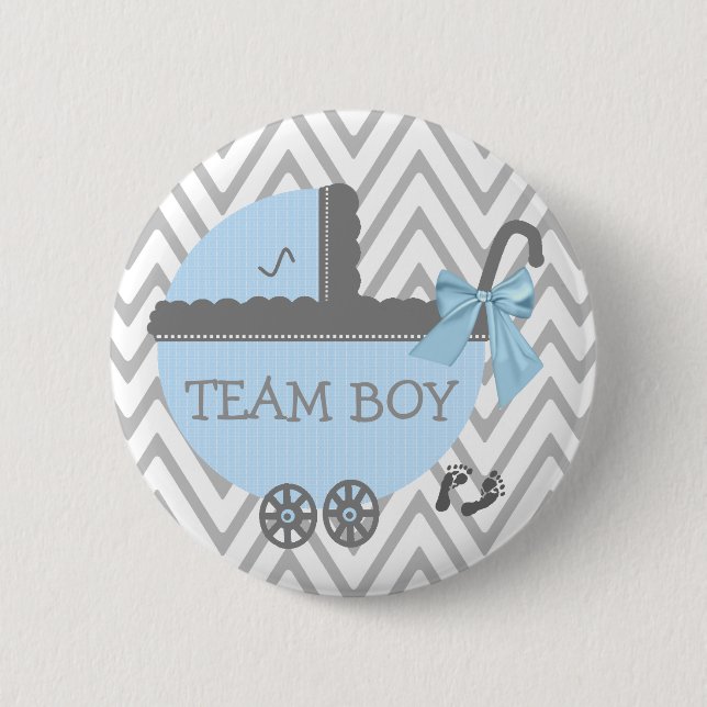 Chapa Redonda De 5 Cm Ducha del carro de bebé azul del muchacho del (Anverso)