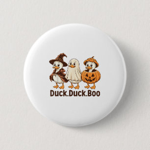 Chapa Redonda De 5 Cm Duck Boo Gracioso Cute Sombrío Halloween Goose Ret