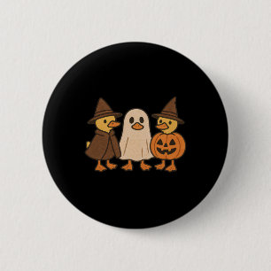 Chapa Redonda De 5 Cm Duck Boo Gracioso Spooky Halloween Cute Trio Ghost