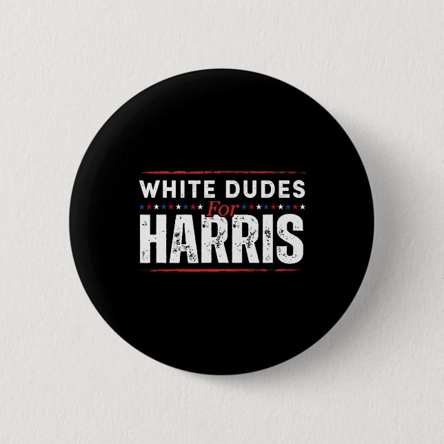 Chapa Redonda De 5 Cm Dudes Blancas Para Mens Kamala Harris (Anverso)