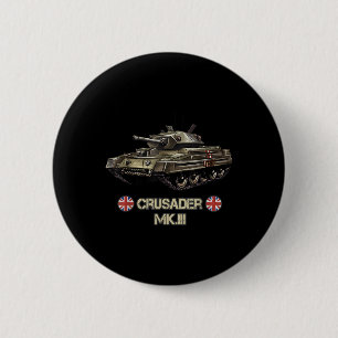 Chapa Redonda De 5 Cm Duelo Mk.3 del cruzado del tanque del ejército bri