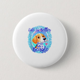 Chapa Redonda De 5 Cm Dueño beagle perro cachorro mamá beagle perro ador