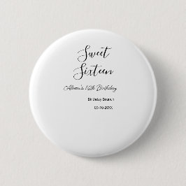 Chapa Redonda De 5 Cm Dulce brunch de 16 años nombre de 16 cumpleaños d