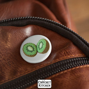 Chapa Redonda De 5 Cm Dulce crochet verde minimalista Kiwi Fruit
