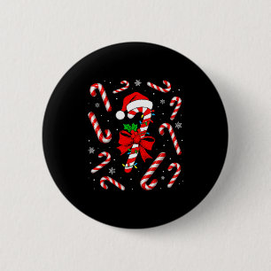 Chapa Redonda De 5 Cm Dulce divertido rojo y blanco Caramelo Navidad Luc
