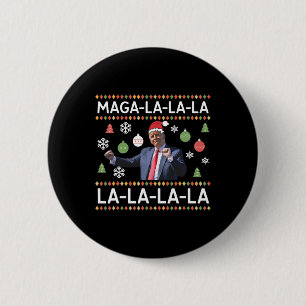 Chapa Redonda De 5 Cm Dulce Navidades feos de Donald Trump. La La L