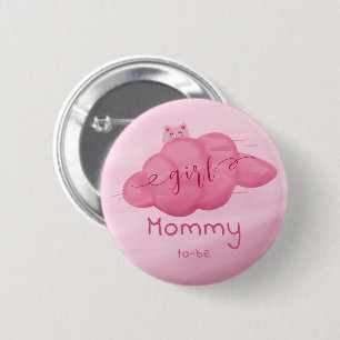 Chapa Redonda De 5 Cm Dulce Nube de Acuarela para Baby Shower de Niña Fu
