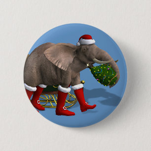 Chapa Redonda De 5 Cm Dulce Santa Claus Elephant