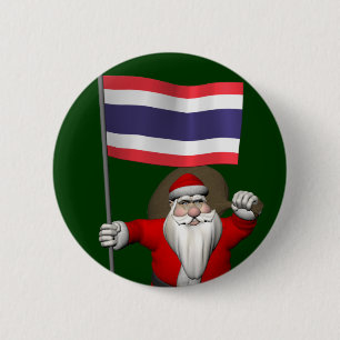 Chapa Redonda De 5 Cm Dulce Santa Claus visita Tailandia
