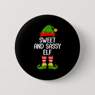 Chapa Redonda De 5 Cm Dulce Sy Elf Xmas Familia Coincidiendo con Elf Squ