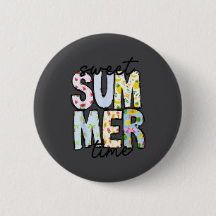 Chapa Redonda De 5 Cm Dulce Verano Tiempo Verano Vibraciones Mujeres Niñ