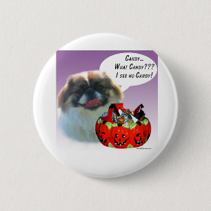 Chapa Redonda De 5 Cm Dulces de Halloween de Pekingese