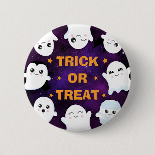 Chapa Redonda De 5 Cm Dulces fantasmas de Halloween Truco o trato