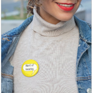 Chapa Redonda De 5 Cm Duro de oír la insignia del reconocimiento de sord