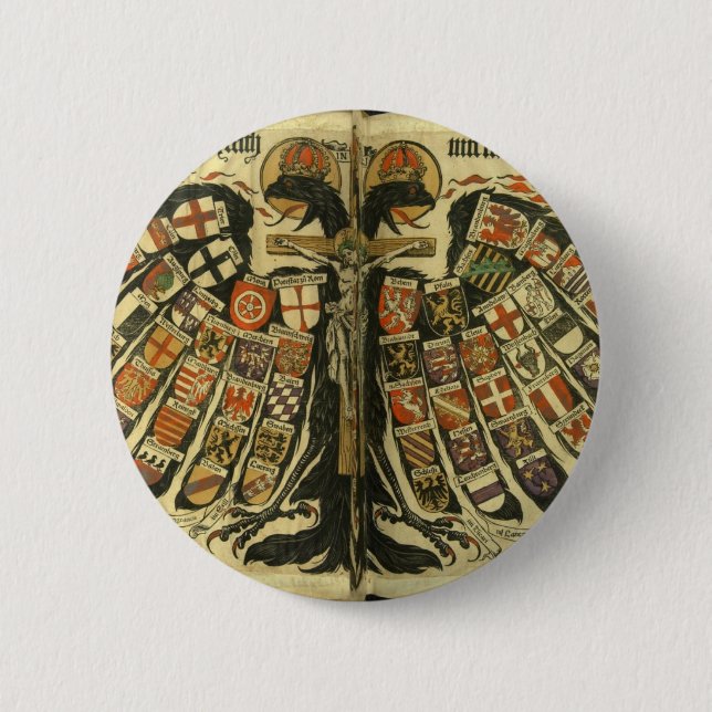 Chapa Redonda De 5 Cm Eagle doble austríaco (Anverso)