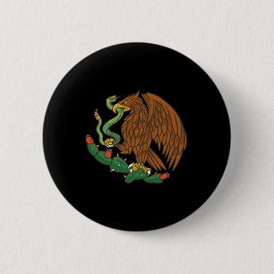 Chapa Redonda De 5 Cm Eagle Emblem México Bandera Mexicana Cinco De Mayo