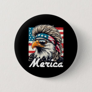 Chapa Redonda De 5 Cm Eagle Mullet Sungles Merica 4 De Julio Eeuu Americ