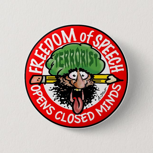 Chapa Redonda De 5 Cm ¡EARFUL del DISCURSO LIBRE! (Anverso)