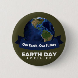 Chapa Redonda De 5 Cm Earth Day