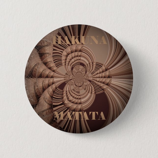 Chapa Redonda De 5 Cm Earthy Hakuna Matata Art Print (Anverso)