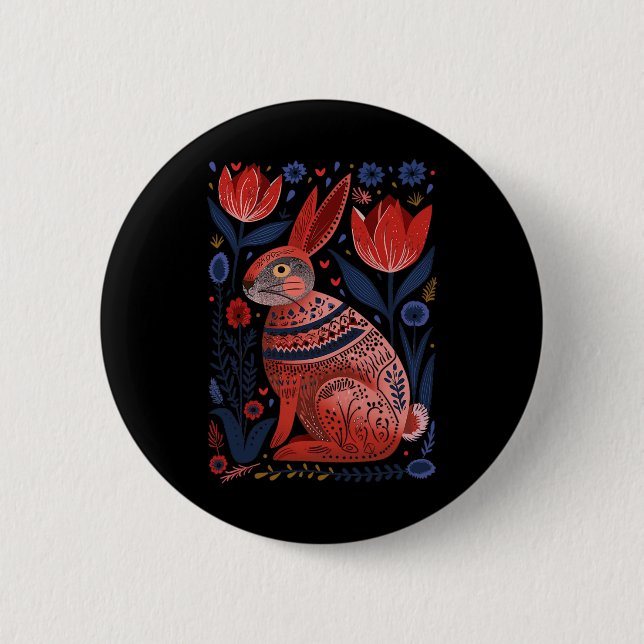 Chapa Redonda De 5 Cm Easter Bunny Rabbit Spring (Anverso)