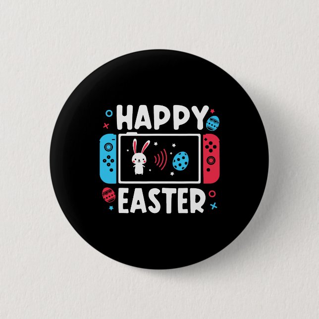 Chapa Redonda De 5 Cm Easter Day Boys Gamer Shirt Video Game Controller (Anverso)