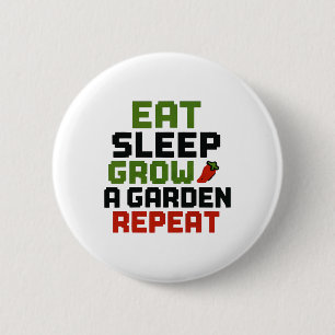 Chapa Redonda De 5 Cm Eat Sleep Grow Un Jardín Repetir Gracioso Amo De J