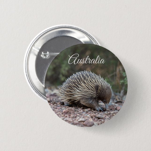 Chapa Redonda De 5 Cm Echidna, Anteatra espinosa, Australia (Anverso y reverso)