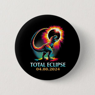 Chapa Redonda De 5 Cm Eclipse 2024 Eclipse Solar Total T Rex Dinosaur