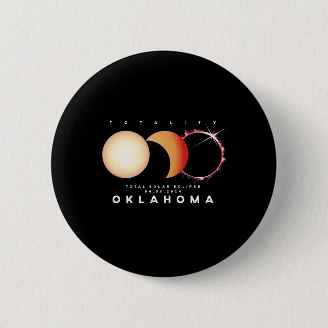 Chapa Redonda De 5 Cm Eclipse 2024 Oklahoma Total Eclipse Astronomy Grap (Anverso)