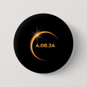 Chapa Redonda De 5 Cm Eclipse solar 2024 América Totalidad 04 08 24 Prim