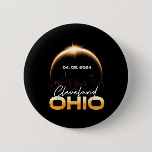 Chapa Redonda De 5 Cm Eclipse Solar 2024 Cleveland Ohio Ecli Solar Total