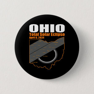 Chapa Redonda De 5 Cm Eclipse Solar 2024 Mapa Estatal De Ohio Ecli Solar