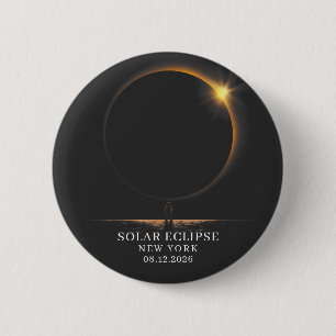 Chapa Redonda De 5 Cm Eclipse Solar 2026 Astronomía Celeste