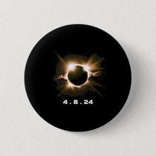 Chapa Redonda De 5 Cm Eclipse solar 4.8.24 Evento de total 2024